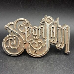 Sean John Vintage Silver Tone Metal Belt Buckle, Large Collectible Y2K Buckle